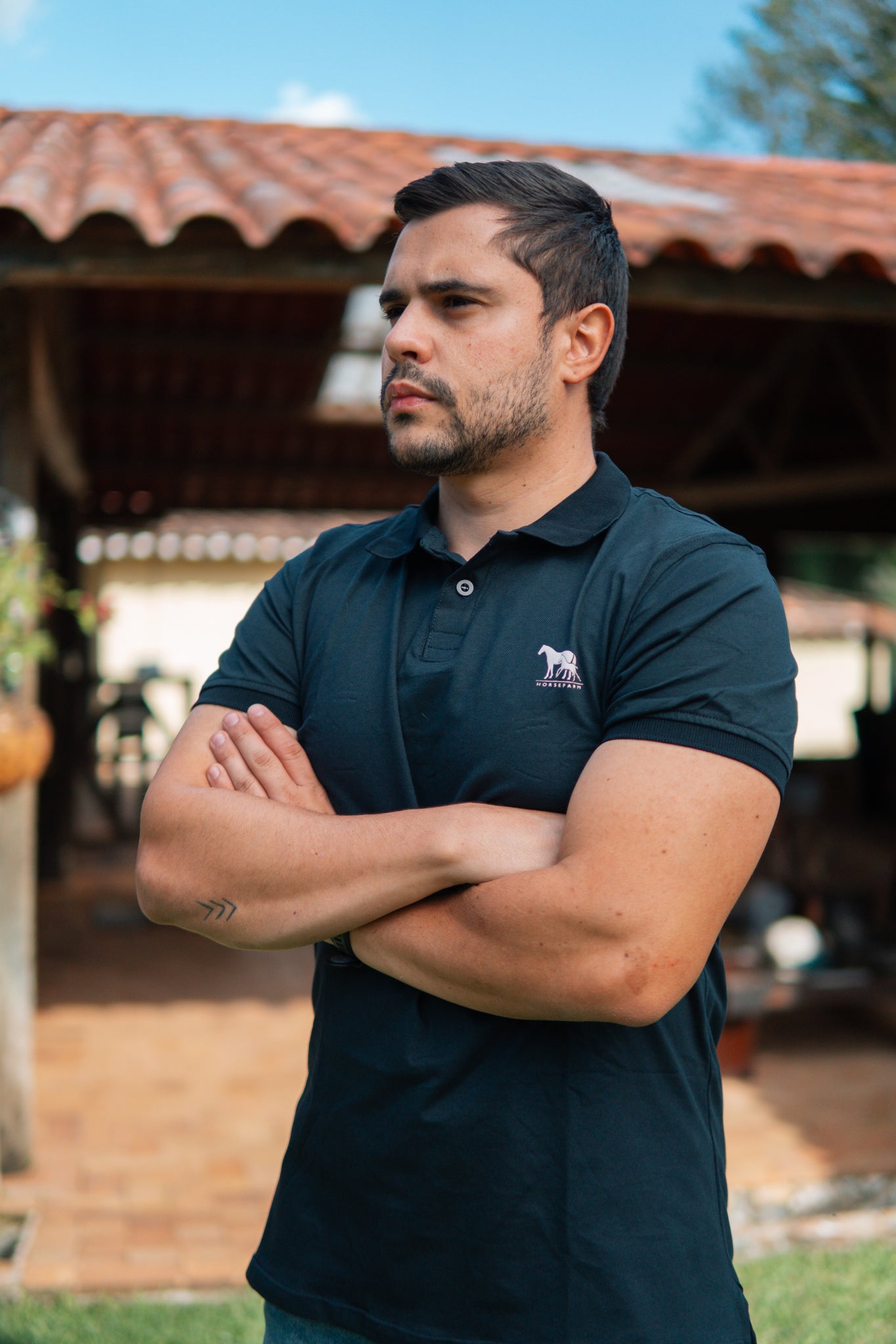 Polo Básica Horsefarm Negra