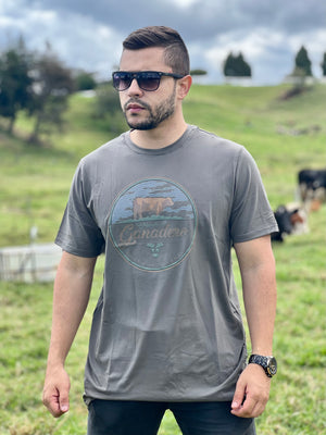 Camiseta Paisaje Circulo Gris 2027