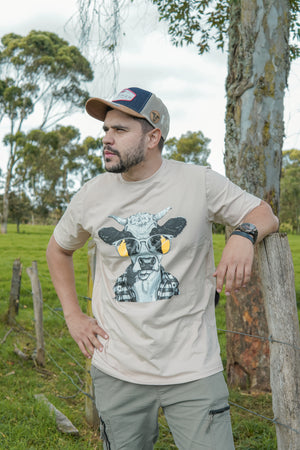 Camiseta Holstein Gafas Beige