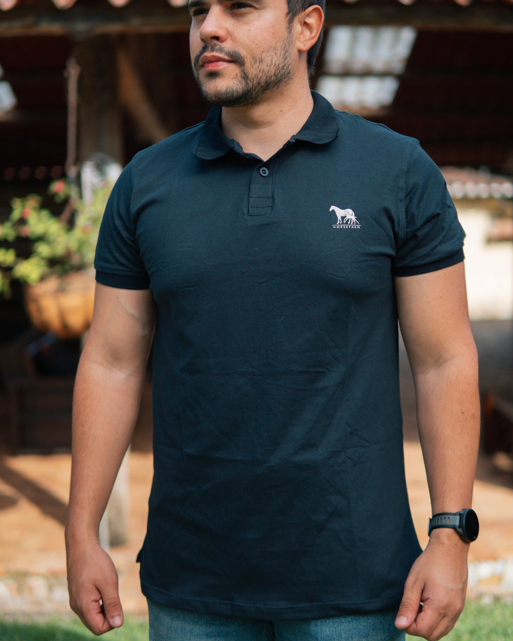 Polo Básica Horsefarm Negra