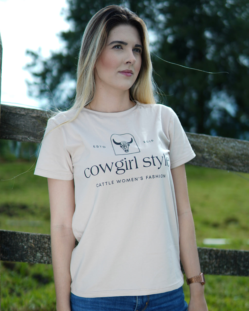 Camiseta Cowgirl Style Beige 1065