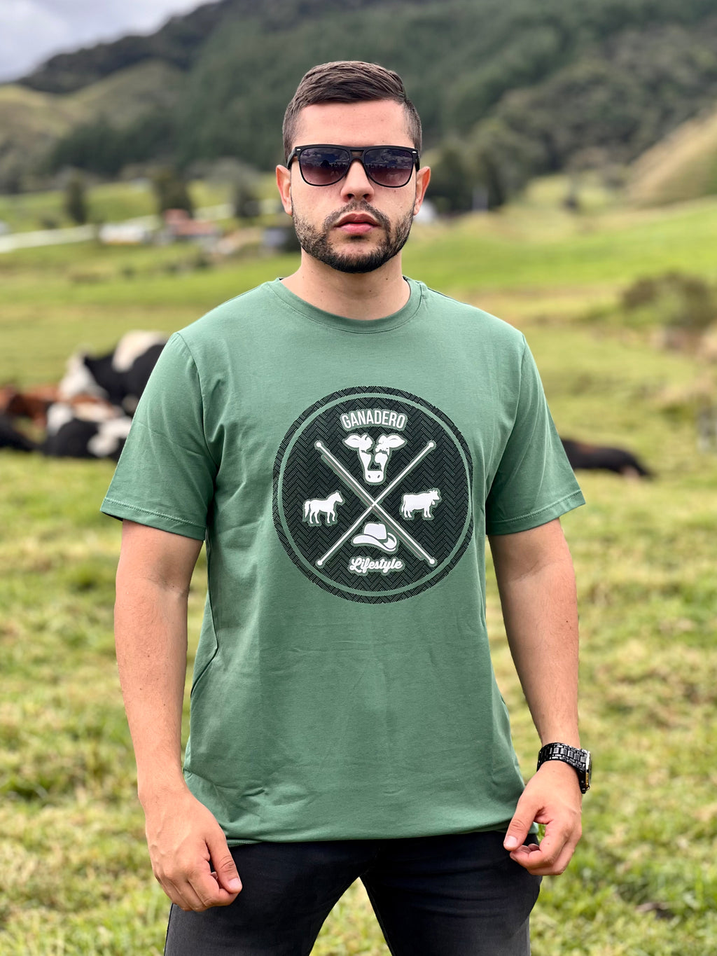 Camiseta 4 Iconos Verde 2034