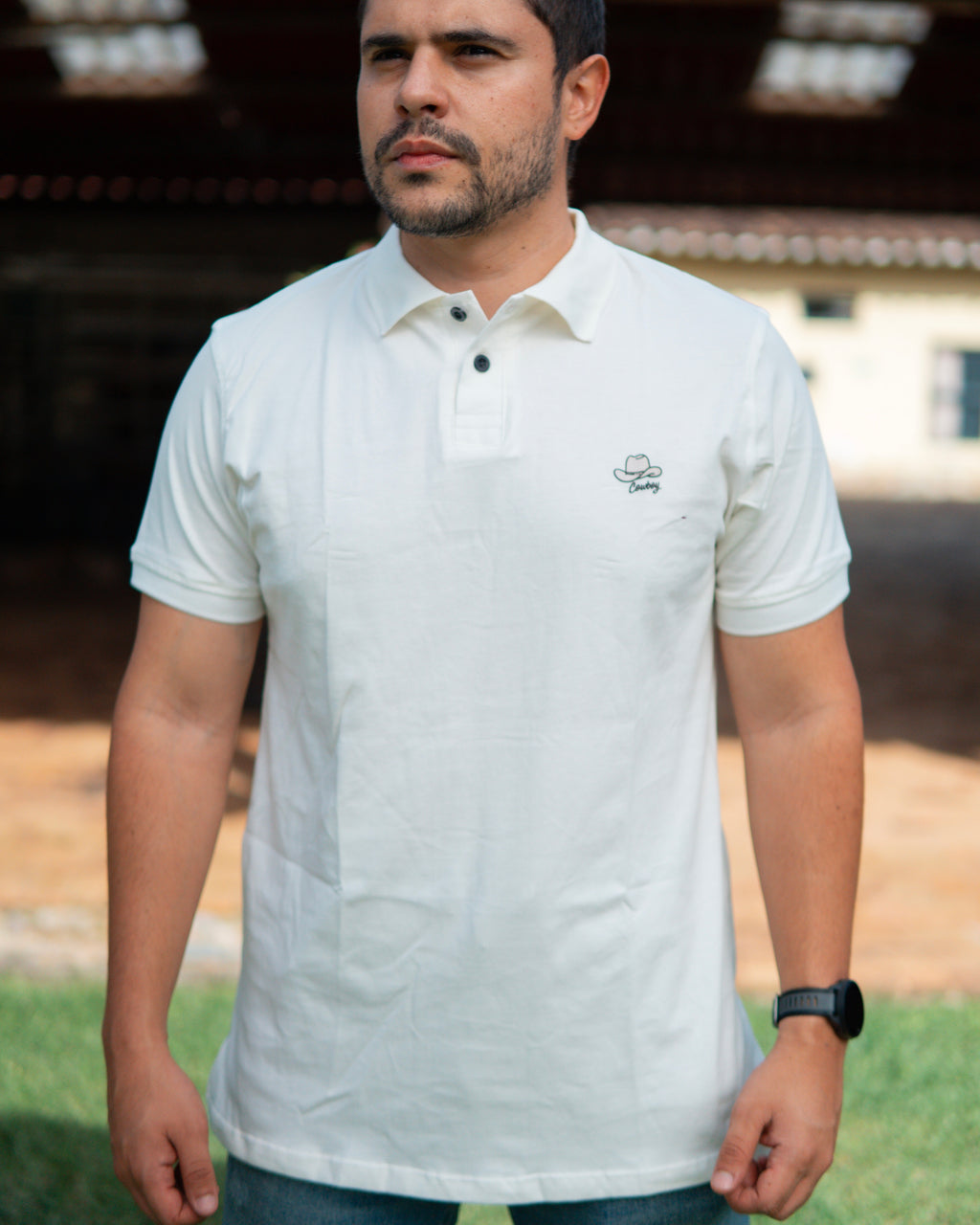 Polo Básica Cowboy Blanca