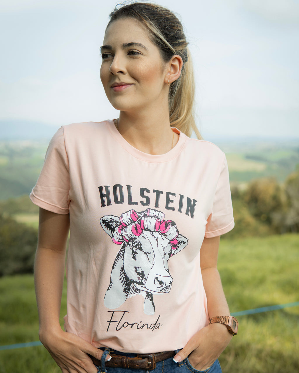 Camiseta Holstein Florinda Rosa 1056