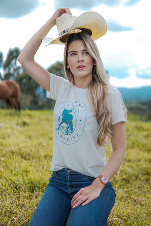 Camiseta Horse Paradise Marfil 1059