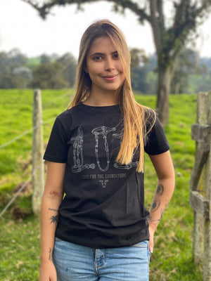 Camiseta Cabezales Negra mujer 1422